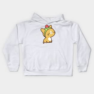 Mushroom Hat Cat Kids Hoodie